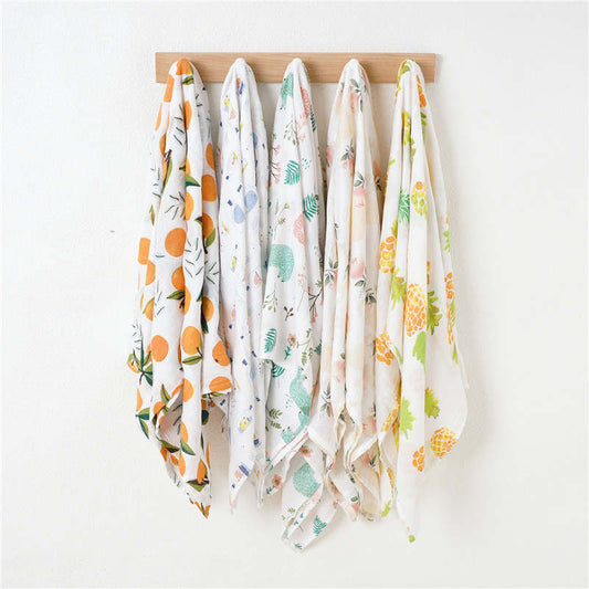 Swaddle de Algodão de Fibra de Bambu - Animais da Floresta