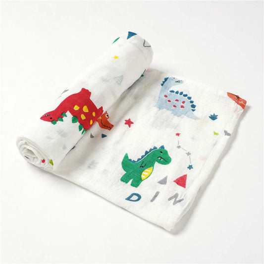 Swaddle de Algodão de Fibra de Bambu - Dino