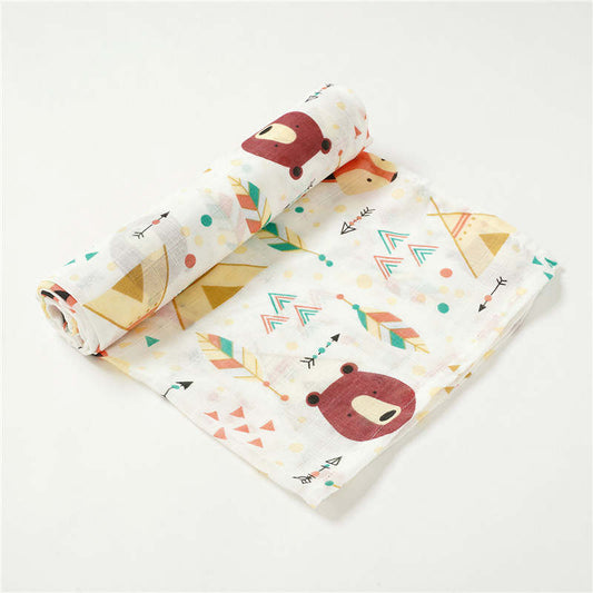 Swaddle de Algodão de Fibra de Bambu - Urso