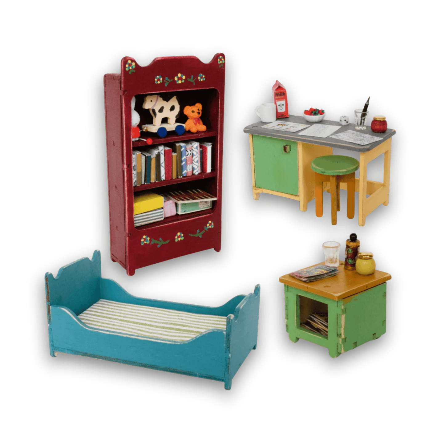 Conjunto de Móveis em Miniatura para Quarto Infantil | A Mansão dos Ratinhos