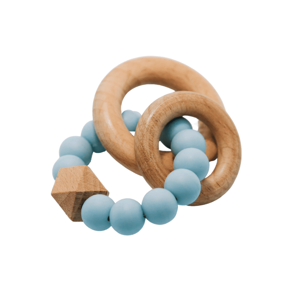 Chocalho de Madeira Mono-Bloco e Silicone - Céu