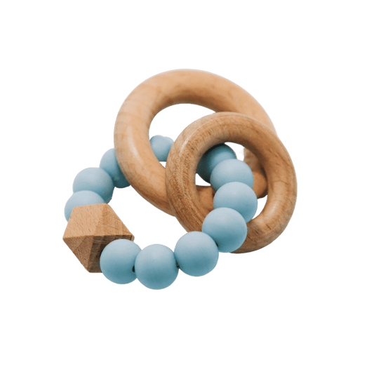 Chocalho de Madeira Mono-Bloco e Silicone - Céu