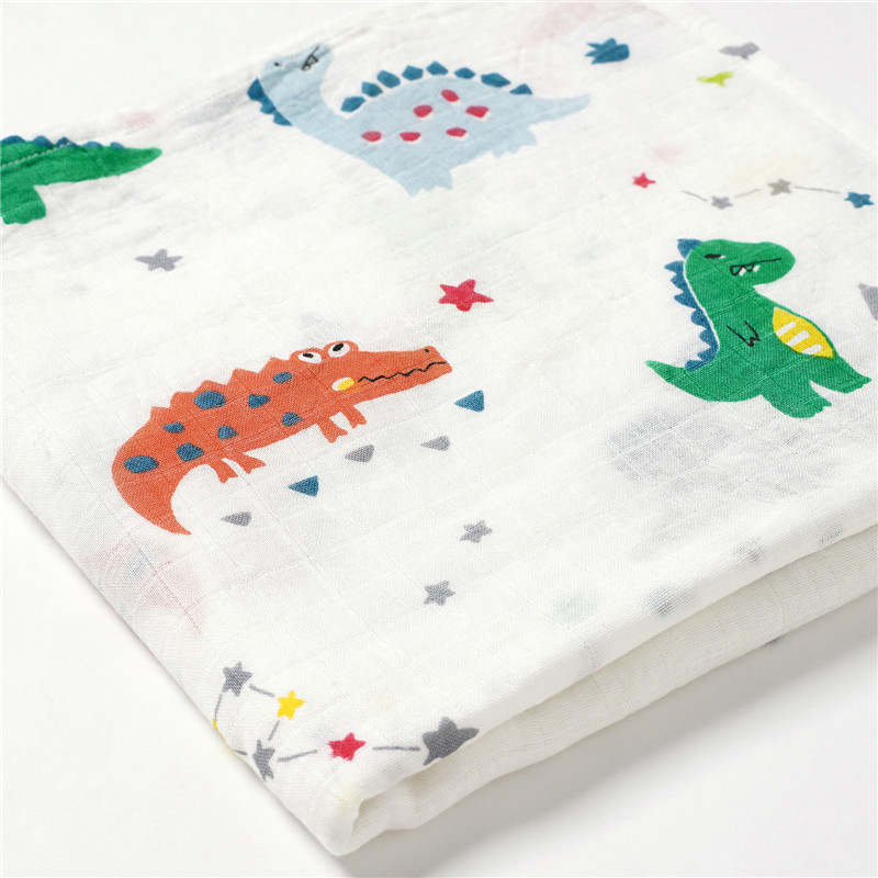 Swaddle de Algodão de Fibra de Bambu - Dino