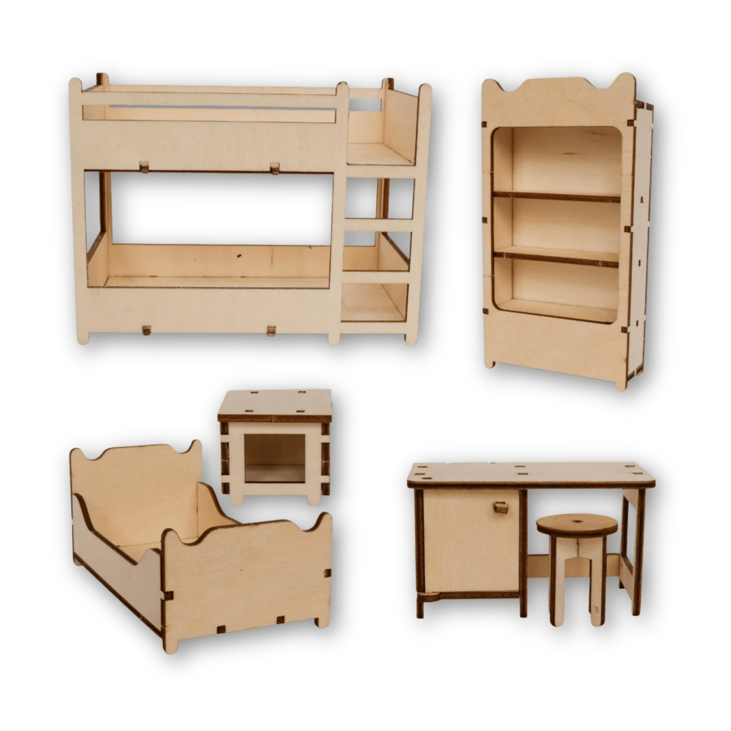 Conjunto de Móveis em Miniatura para Quarto Infantil | A Mansão dos Ratinhos